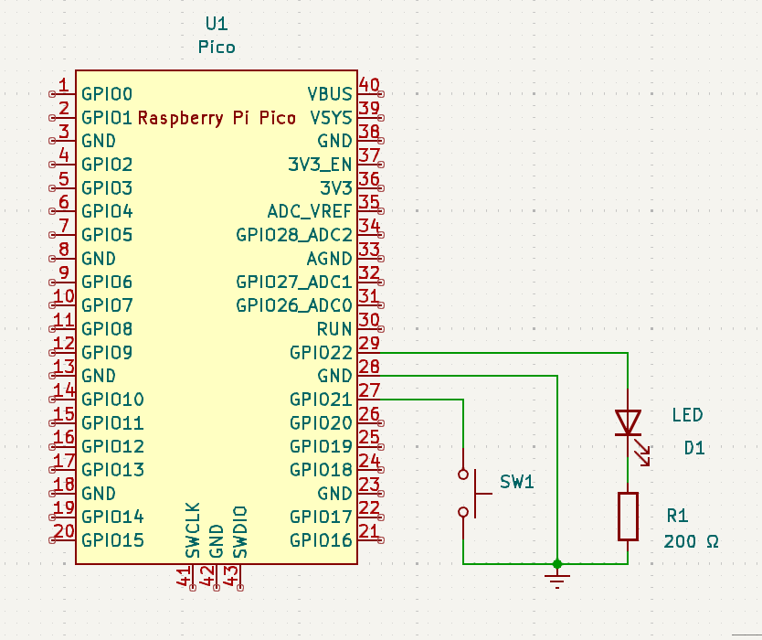 gpio ovladani led tlacitkem