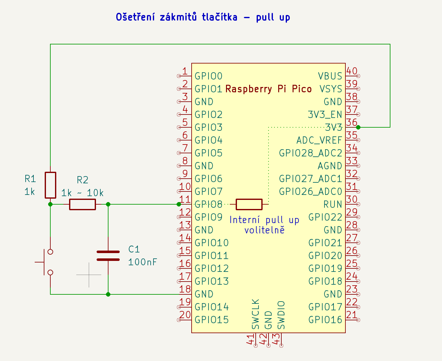 tlacitko low pass filter pull up