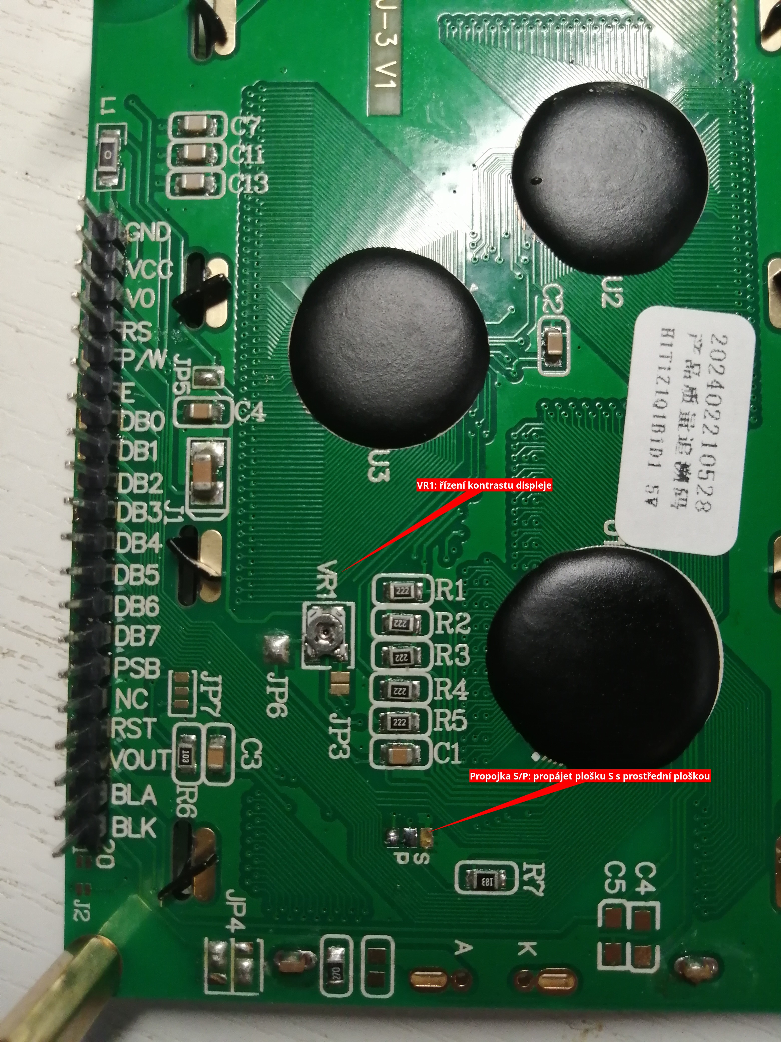 ST7920 zapojeni pinu